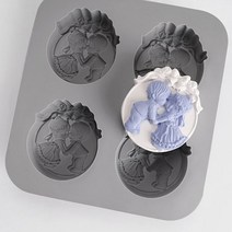 [아로마케이] 석고 몰드 분말 만들기 재료 오너먼트 DIY, 217_꼬마신랑신부4구