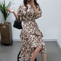 제이후 플라워 프릴 캉캉 언발 플리츠 원피스