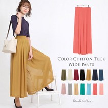 0 velys 컬러 쉬폰 턱 와이드 팬츠_CSP1057