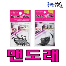 구짱낚시 동명 맨도래(DIS-9444) /흑색 회전도래 채비소품 바다낚시 민물낚시, 8호