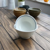(쿡앤조이) 엠보 센조 공기와 대접 일본 그릇 식기 공기대접세트 밥그릇세트, 엠보 센조 공기와 대접[화이트]