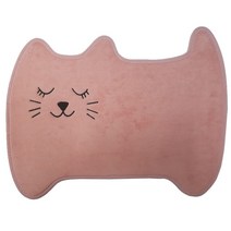 투에이산업 극세사 모양 발매트 고양이, 핑크