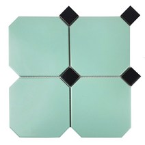 중앙데코 옥타곤 팔각모자이크 타일 148각, 옥타곤모자이크/148각 민트+블랙포인트, 1장