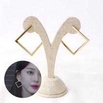 코코블링 엣지 메탈 스퀘어 이어링 빅이슈 한예슬 귀걸이
