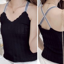 Joyce shop 오래달리기 나시 봄 슬립 뷔스티에 끈나시 나시티 비치웨어 레이스 민소매 여름 여성 레이어드 패션 의류 언더웨어 티 민소매/나시