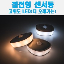 coms LED램프 절전형 센서등 센서감지 수동 자동 스위치 간편설치 현관 복도 계단 베란다 화장실 다용도실 드레스룸 창고 수유등 야간조명 센서등, 원형/주백색-EK122