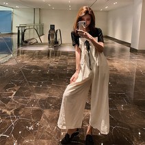 제이앤티 루즈핏 스트랩 멜빵바지
