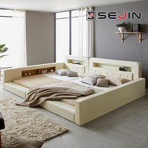 세진침대 코코 LED 수납 가드형 패밀리침대, 8-3.코코 가드형 패밀리침대+솔리드독립_아이보리