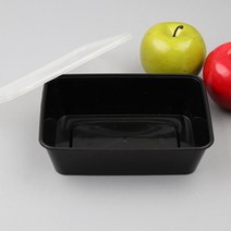 다용도 피크닉 도시락 T650 사각용기(검정)+뚜껑, 1박스, 500세트