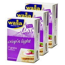 Wasa Flatbread 크리스프 앤 라이트 크래커 7 그레인, 140g, 3개