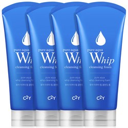 씨투와이 C2Y 퓨어 아쿠아휩/화산송이/그린티 클렌징 폼 120ml 4개 묶음 세트
