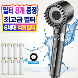 더마퓨어 수압상승 3단조절 필터 샤워기 헤드, DARK GRAY, 1개