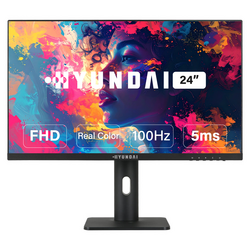 현대 HYUNDAI 24인치 FHD DP USB허브 멀티스탠드 캘리브레이션 진짜색감 무결점 시력보호 모니터 HD240KUL, HD240KUL, 60.5cm