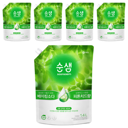 순샘 베이킹소다 피톤치드 리필 세제, 1.4L, 5개