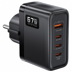 Toocki GaN PPS PD3.0 67W 접지 3C1A 4포트 초고속 멀티충전기, 1개, 블랙