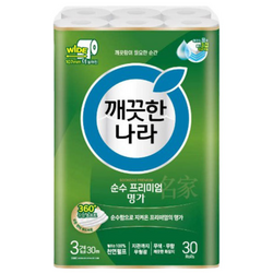 깨끗한나라 순수프리미엄 명가 30m 3겹 30롤 화장지 휴지