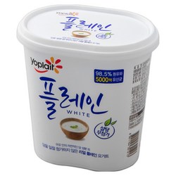 빙그레 요플레 플레인 화이트 900g 2개 / 설탕무첨가 요거트
