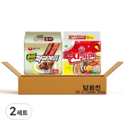 라면 2종 올리브 짜파게티 + 진라면 매운맛 번들세트, 2세트