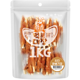 멍쵸 먹보대장, 대용량 강아지간식, 1kg, 1개, 치킨꽈배기껌 · 1개 · 1kg