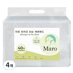 마로 고흡수 냄새잡는 반려견 배변패드, 4개, 40개입 · 40개입 · 4개