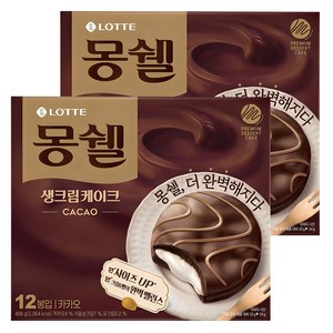 몽쉘 생크림케이크 카카오, 408g, 2개