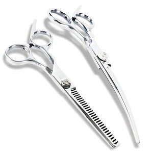 딩동펫 반려동물 미용 숱가위+커브가위 17cm