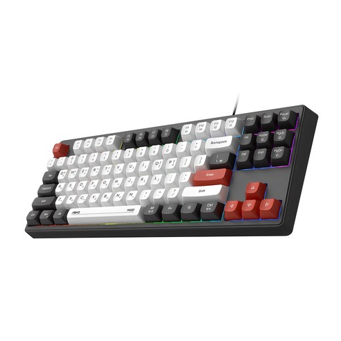 앱코 저소음 멤브레인 87키 유선 텐키리스 키보드, 블랙, MK87, 제조사축