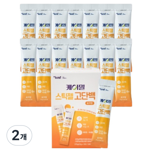 한국메디칼푸드 케어밀 스틱젤 고단백 유자맛 15p, 2개, 375g