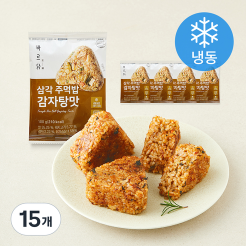[로켓프레시] 바르닭 삼각주먹밥 감자탕맛 (냉동), 100g, 15개