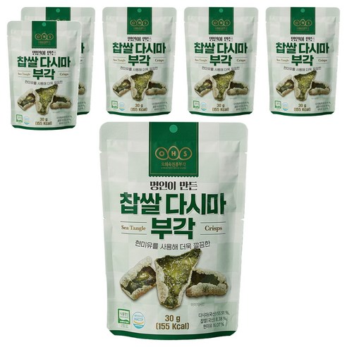 오희숙전통부각 찹쌀 다시마 부각, 30g, 6개