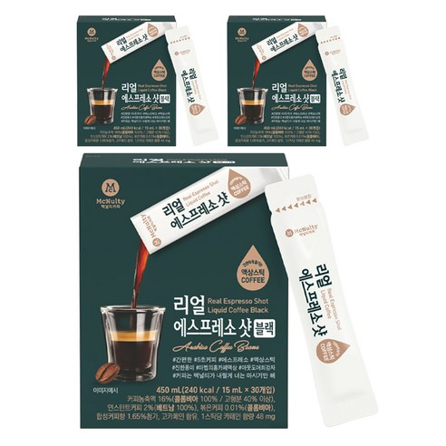 맥널티커피 리얼 에스프레소 샷 블랙 액상 스틱 커피