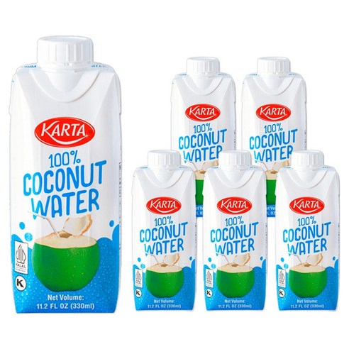 카르타 100% 코코넛 워터, 6개, 330ml