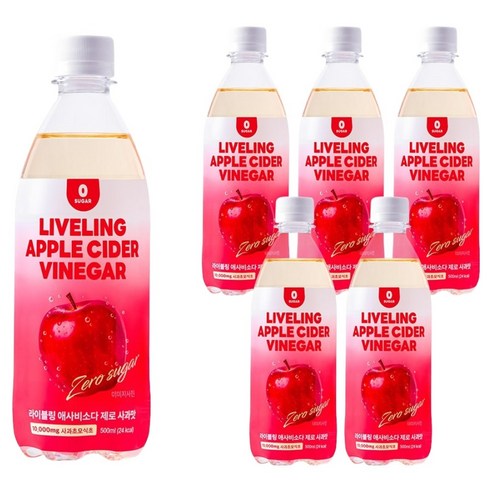 라이블링 애사비 소다 제로 사과맛, 500ml, 6개