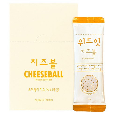 위드잇 치즈볼 6g x 12p, 72g, 1개, 치즈맛