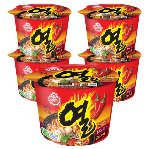 오뚜기 열라면 용기 105g, 5개