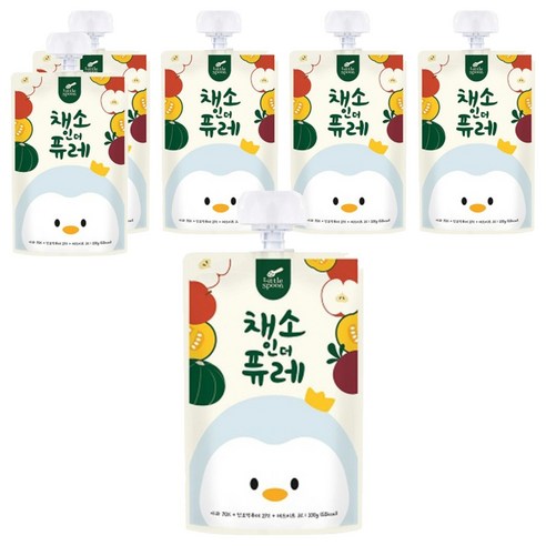리틀스푼 채소인더퓨레, 혼합맛(사과/단호박/비트), 6개, 100g