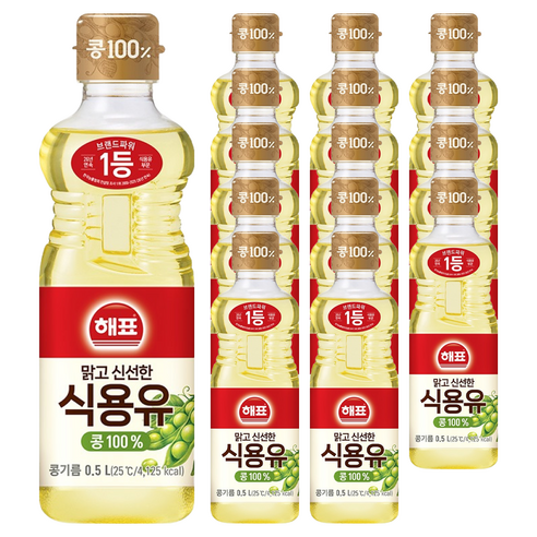 사조 해표 콩기름 식용유, 500ml, 15개