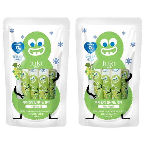 LUKT 킨디 얼려먹는 젤리 10p, 200g, 2개, 샤인머스켓