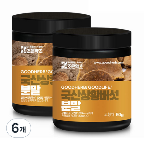 조은약초 국산 상황버섯 분말, 50g, 6개