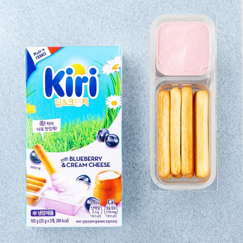 끼리 딥앤크런치 블루베리 크림치즈맛, 35g, 3개입, 1개