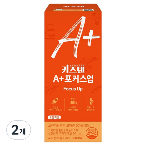 키즈텐 A 플러스 포커스업 아르기닌 식물성 카페인 젤리 20p
