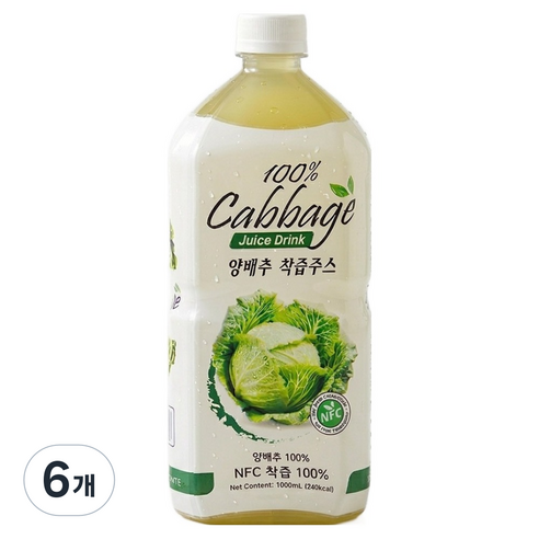 파모빗 100% 양배추 착즙 주스, 6개, 1L
