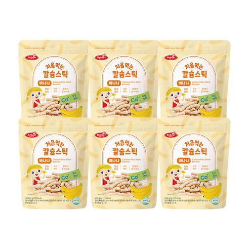 베베스트 칼슘 스틱 유아 쌀과자, 바나나, 40g, 6개