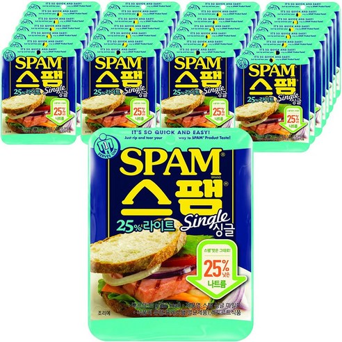 스팸 싱글 25% 라이트, 80g, 30개