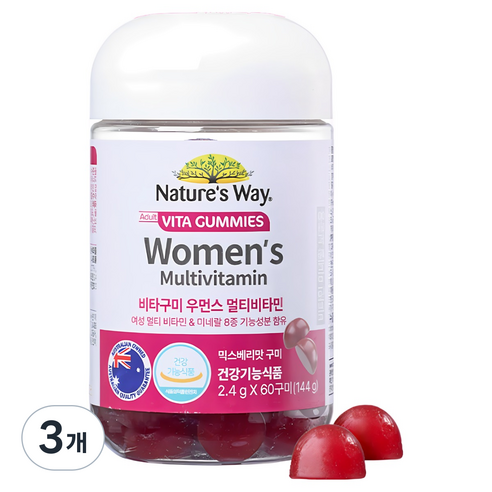 네이처스웨이 비타구미 우먼스 멀티비타민 믹스베리맛, 3개, 60정