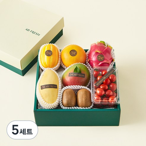 [로켓프레시] 올프레쉬 과일소믈리에 제철과일 혼합선물 4호 2.31KG +선물용 가방, 5세트