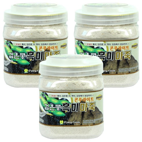 오양식품 콘푸라이트 검은콩 흑미 마죽, 800g, 3개