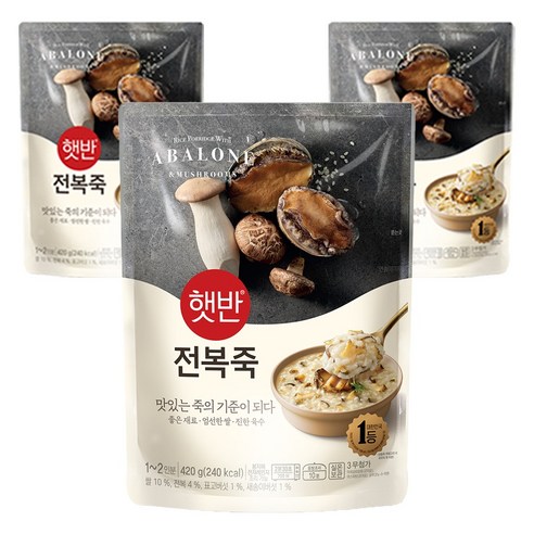 햇반 전복죽, 420g, 3개