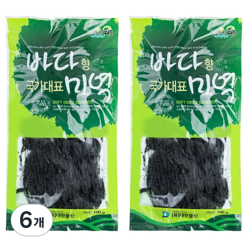 완도건강해 완도산 건미역, 100g, 6개