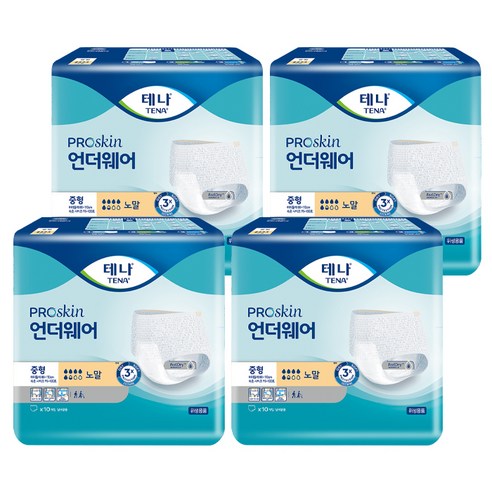 테나 남녀공용 언더웨어 노말 성인기저귀, 중형, 10매입, 4개